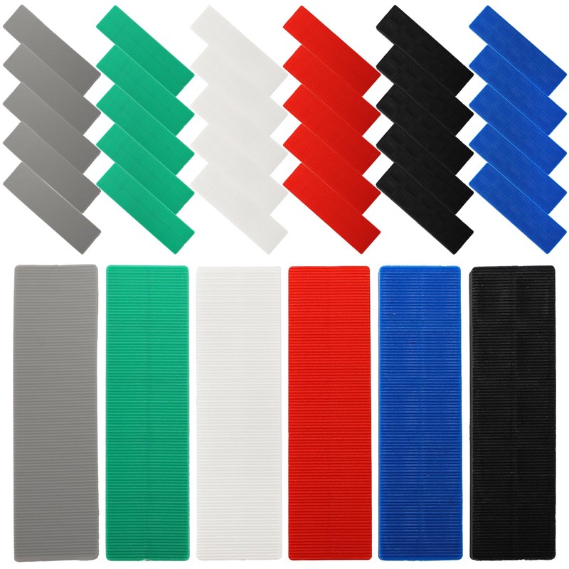 Okllen 300 Pcs Plastic Flat Shims for Leveling, 6 Size