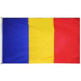 SHATCHI Romania National 5ft x 3ft Romanian Bunting Football Decorations Support Sport Festival Flag, Polyester