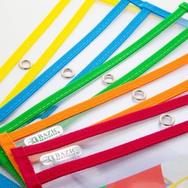 BAZIC Reusable Dry Erase Pockets 13.5"x10.5", Clear Plastic Sleeves Sheet Protector w/ Ring, for Kids Student School Teacher Supplies, Total 10 Count