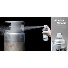 METAL-CLAD Paints For Industry Industrial Enamel, Aerosol Spray Paint - Steel Metal Iron Machinery - 1 Can (Aluminum Metallic) 9-S-1423