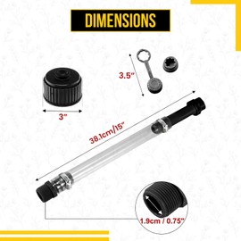 KP KOOL PRODUCTS Racing Fuel Filler - 15" Transparent PVC & Rubber Gas Can Tube with Stopper Cap & Vent Plug, Fits VP Racing, Pit Posse, Jegs, Jazz, Scribner, Space Saver (1 Pack)