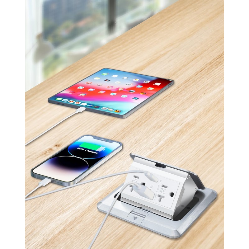 JACEPFY Floor Pop Up Outlet, Pop Up Waterproof Floor Electrical