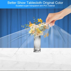 Clear PVC Table Protector, 53.9 X 83.8inch /137 X 213cm, Waterproof, Oil Proof, Transparent, Plastic, Cloth Cover for Kitchen Coffee Office Dining Table
