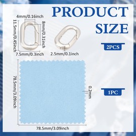 MAYJOYDIY 2pcs Oval Clasp 925 Sterling Silver Spring Gate Rings Necklace Enhancer Shortener Clasp Metal Spring Gate Rings Connector Carabiner Bail Clasp for Jewelry Finding Necklace Bracelet Making