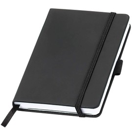 Uakeii Notizbuch A6 mit Gummiband Kariert mit schwarzem Hardcover – 92 Seiten aus dickem Papier – Bullet Journal Tagebuch (9,5 x 14,5 cm)