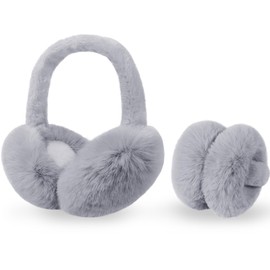 Ear Muffs for Women, Foldable Winter Faux Furry Earmuffs, Cold Weather Cute Soft Ear Warmer Covers Headband