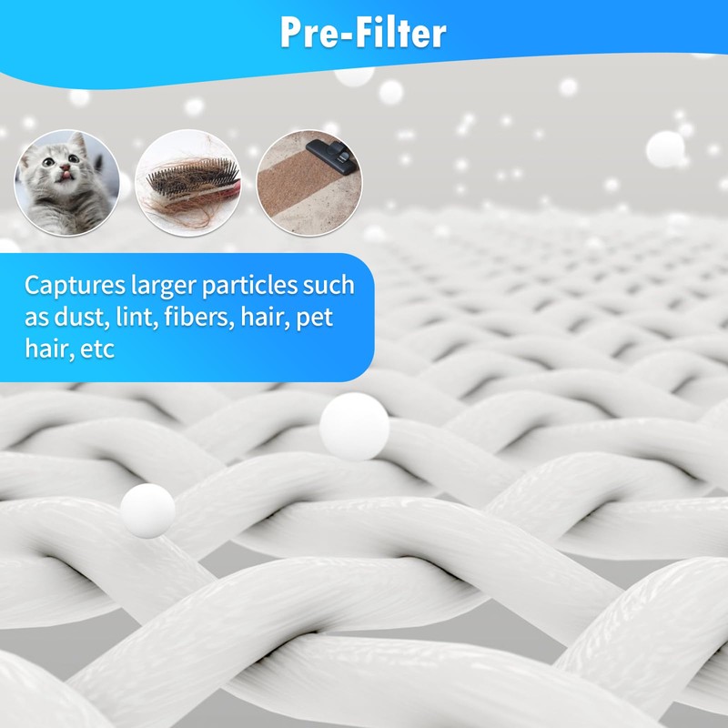 DerBlue 2pack HP100 HP102 HP152 True HEPA Replacement Filter Compatible