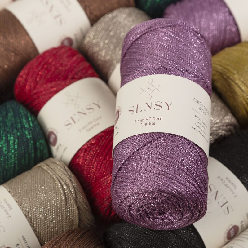 Sensy Premium 2 mm 230 Metres Glitter Polyester Rope, 90%