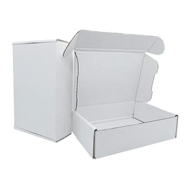 9x6.2x2 inch Small White Mailers Boxes Recyclable Corrugated Gift Box for Packaging Shipping Set of 10