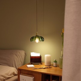 XZHGCEE Glass Pendant Light Vintage Light Fixtures, Glass Pendant Lights Kitchen Island, Gold Pendant Light, Modern Chandelier Pendant Shade Green Light Fixture for Bedroom Dining Room