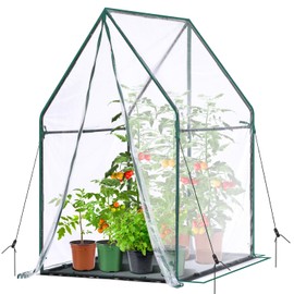 Mini Greenhouse for Indoor Outdoor: Ohuhu Portable Green House with Waterproof Pad for Small Plants Nursery Germination, 36"x36"x58.5" Heavy-Duty PVC Cover Tent Humidity Dome Seedling Accessory
