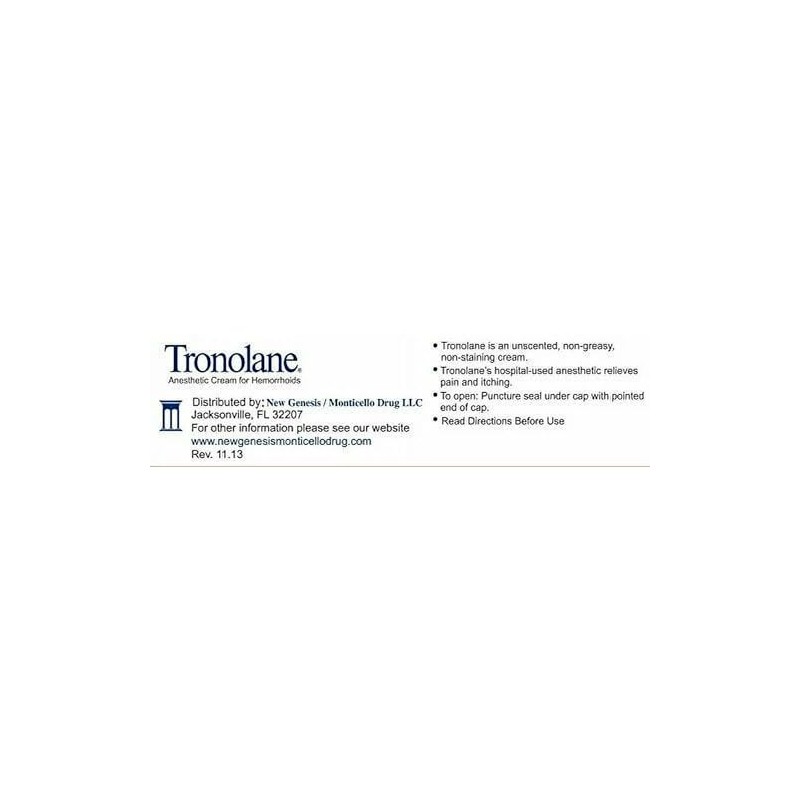 Tronolane Anesthetic Cream for Hemorrhoids 1 oz (Pack of 2)