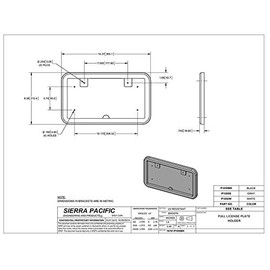 RIGID HITCH INCORPORATED RV License Plate Holder (SP-P1050BK) - Single