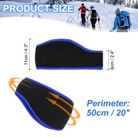 PATIKIL Ear Warmer Headband, Polar Fleece Ear Warmer Winter Stretchy Running Sweatband Outdoor Essential for Running Jogging Walking Skiing, Black with Blue