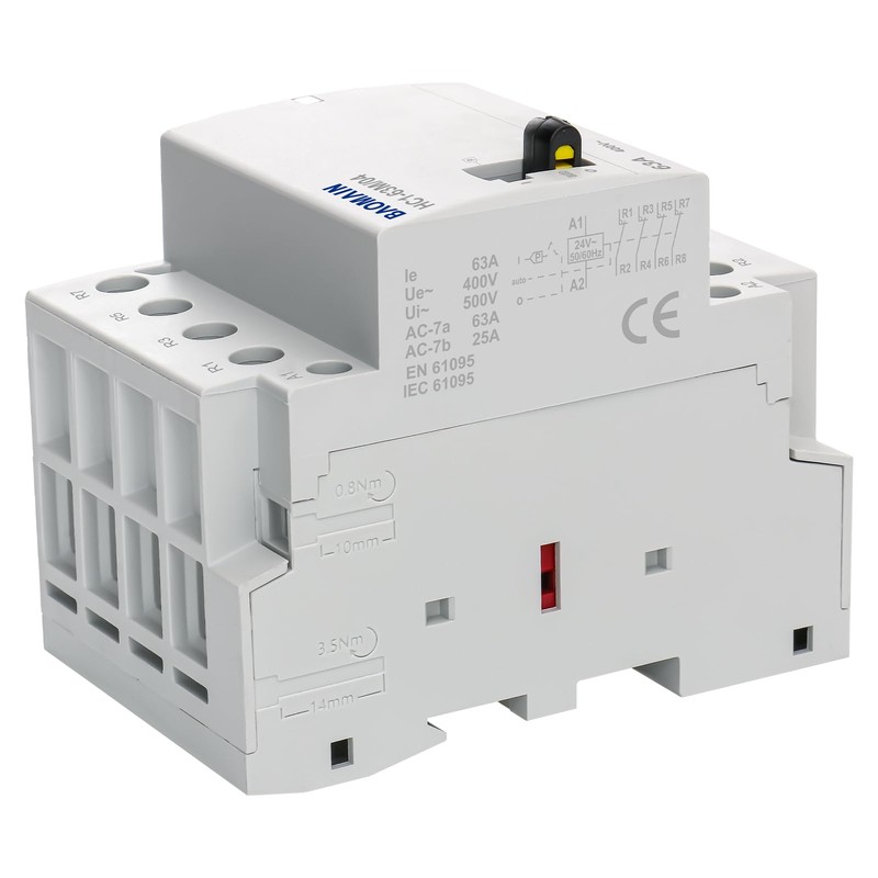 Baomain 24V AC 4-Pole Modular Contactor, 63A 4NC Normally Closed,