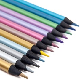Metallic Colouring Pencils Drawing Pen 12 Colors