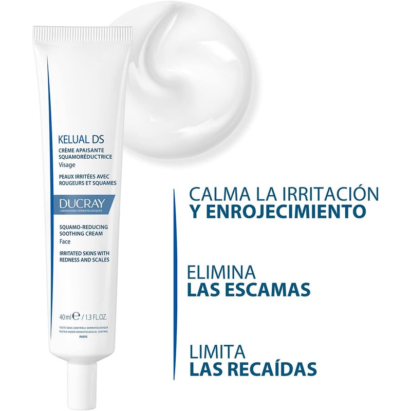 Ducray Kelual Ds, Crema Facial Calmante a Irritación, 40ml