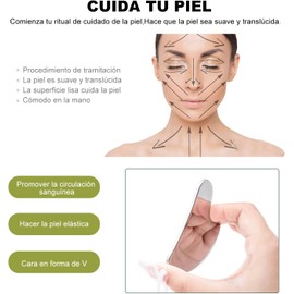 2 Piezas Herramienta Facial Gua Sha, Facial para Masaje Facial Antienvejecimiento, Herramienta de Masaje Rodillo, Herramienta de Masaje de Acero Inoxidable Guasha para Belleza de Cuello y Cara, Cuidado de la Piel