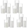 Shihanee Set of 12 Pillar Candles and Glass Cylinder Vases