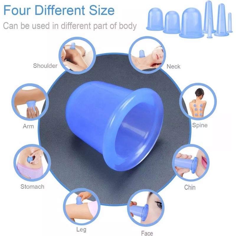 500-miles Terapia De Ahuecamiento Grupos De Vacío 7pcs Silicona Anti