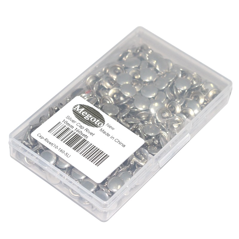 160sets Stainless Steel Leather Rivets Double Cap Rivet Tubular Metal
