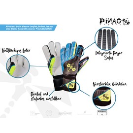 PiNAO Sports 38221 Goalkeeper Gloves Super Star, Size: 7