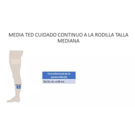 Media De Compresión Ted A La Rodilla Mediana Color Blanco