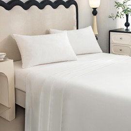 STFRBTH Twin Bed Sheet Set - 4 Piece Brushed Microfiber Bedding - Luxury, Soft, Breathable, Shrinkage and Fade Resistant Sheet Set, White