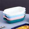 LEETOYI Ceramic Small Baking Dish, Porcelain 2-Piece Rectangular Bakeware with