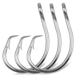 Saltwater Tuna Circle Fishing Hook, Stainless Steel Fishing Hooks 3X Strong Shank Circle Fish Hook Size 8/0-28/0