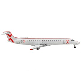 DCD Embraer ERJ-145 Commercial Aircraft "JetSuiteX" White with Red Stripes 1/400 Diecast Model Airplane by GeminiJets