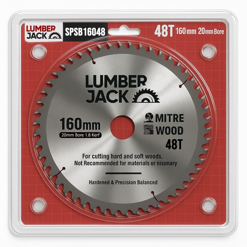 LUMBER JACK 160mm Circular Saw Blade, 48T Carbide Teeth, 20mm