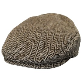Jaxon Kids' Herringbone Wool Blend Ivy Cap (Child M/L, Brown)