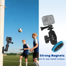 Magnetic Mount Magnet for Camera with B Size Ball Head Adjustment, Compatible with GoPro Hero 13 12 11 10 9 8 7 6 5, DJI Osmo Action 5 Pro/4/3