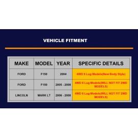 DAMAIAUTOMALL 4WD Front Drilled Rotors Ceramic Brakes Pads Kit for 2004-08 Ford F-150 Mark LT