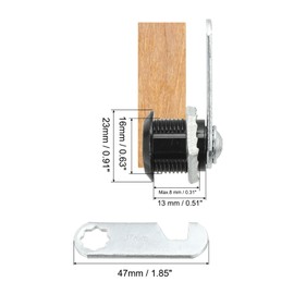 PATIKIL Cabinet Drawer Lock with Keys, 4 Pcs 5/8"(16mm) Keyed Alike Zinc Alloy Security Lock Cylinder Cam for Door Cupboard Household Mailbox Office Black