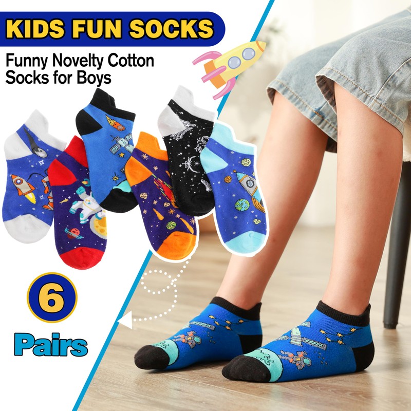 MOGGEI Kids Boys Ankle Socks Low Cut No Show Funny