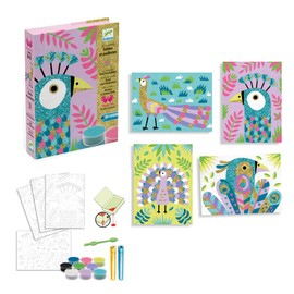 DJECO Sand Art Set, Easy Drawing, Craft, Birds, Educational Toy, Kids, 6 Years Old, Toddler, Gift, Stylish, [DJECO Sand & Glitter, Dazzling Birds]