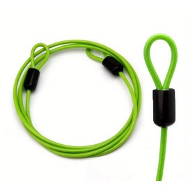 Bicycle Security Cable Lock, Double Loop Stainless Steel Wire, External Cable Lock for Bikes and Scooters (Green)