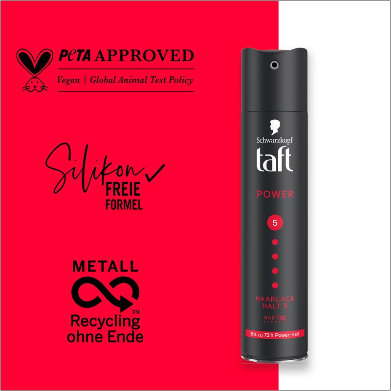 Schwarzkopf Taft Haarlack Power (250 ml), Haltegrad 5 Haarstyling, Haarspray