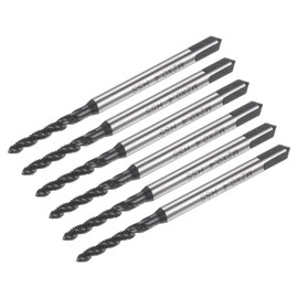 sourcing map 6pcs Metric Spiral Flute Thread Taps, M2 x 0.4 H2 Screw Threading Tap, Nitride Coated 6542 High Speed Steel Machine Tapping Tools for Machinist Repair