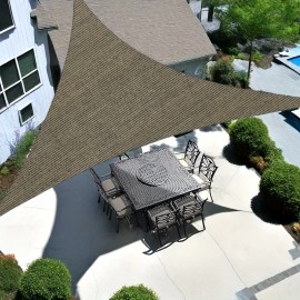 Heavy Duty 16' X 16' X 22.6'Triangle Sun Shade Sail Canopy Mesh Fabric, Pergolas Cover Cloth, Sunlight Block Fabric for Outdoorcolor: brown, Weight: 180 g/m²