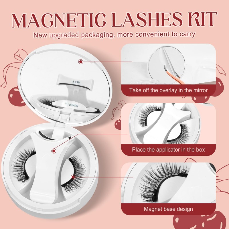 Higu clace Magnetic Eyelash kit, Reusable Magnetic Lashes Set with