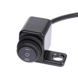 FamGift Motorcycle Switch Waterproof 12V 22mm Motorcycle Modification Parts Universal 3 Tier Lamp Headlight Power Off Switch Aluminum Alloy Installation Easy Handlebar Auto Bike 1 Piece (ON/OFF 12V