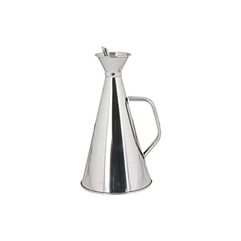 Ilsa 384 Stainless Steel Anti-Spill Oil Bottle, 1/4 L, Silver-Coloured
