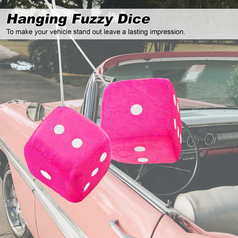 Zone Tech Light Pink Hanging Dice- A Pair