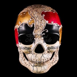 BeyondMasquerade Day of the Dead Mask - Full Face Mask, Dia de los Muertos Masquerade Mask Red