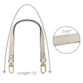 VanEnjoy Full Grain Leather Wristlet Keychain Strap with 2 Square Locks, Beige, 13 inches
