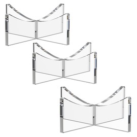 Ultra-Clear Acrylic Sports Ball Display Stand (3-Pack), Thick Shatterproof Holder for Basketball, Football, Soccer, Volleyball – Medium Size 3.54 x 1.3 inch