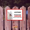 Samoyed Freilaufender Dog Sign with Saying Door Sign Dog Sign